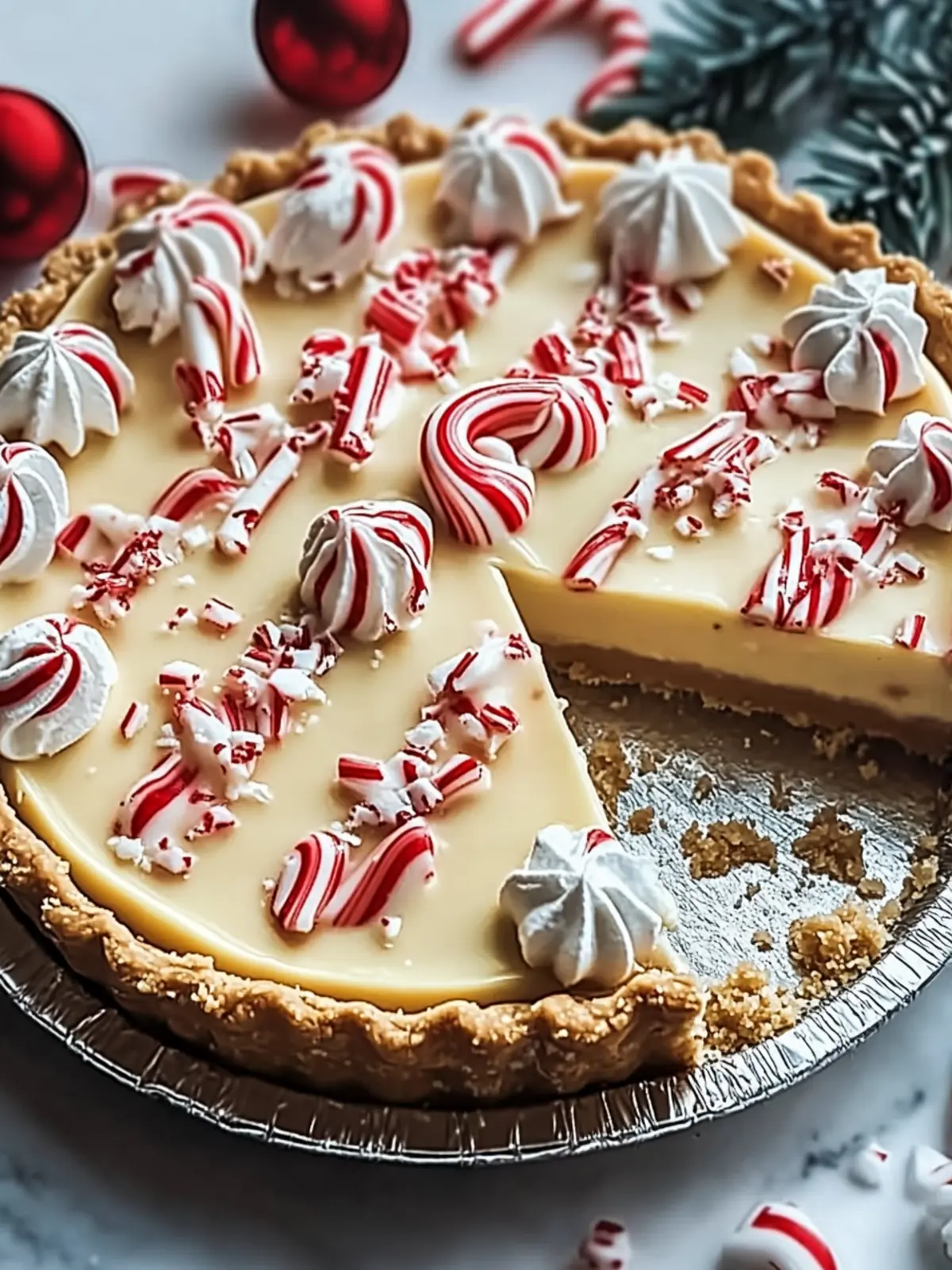 Delicious White Chocolate Candy Cane Pie for Festive Cheer 2 White Chocolate Candy Cane Pie