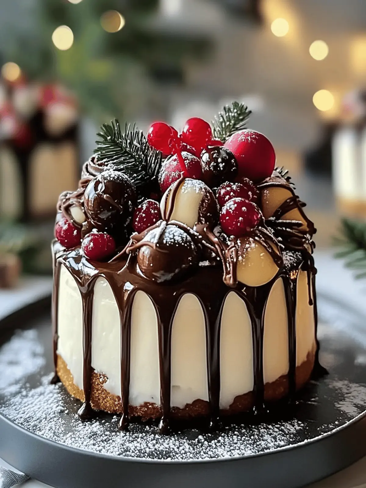 Irresistible Mini Christmas Drip Cakes with Chocolate Ganache Magic 4 Irresistible Mini Christmas Drip Cakes with Chocolate Ganache