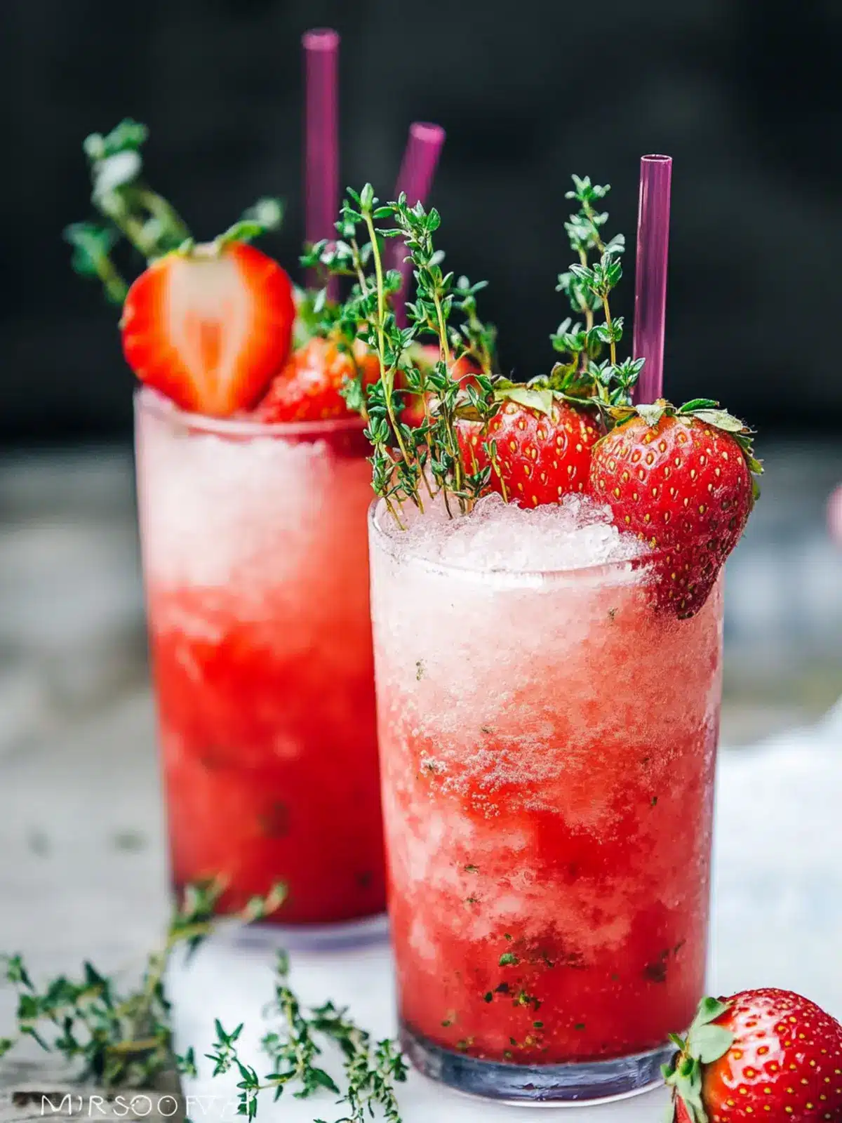 Strawberry and Thyme Slushie Cocktails: Sip Love This Valentine 4 Strawberry and Thyme Slushie Cocktails