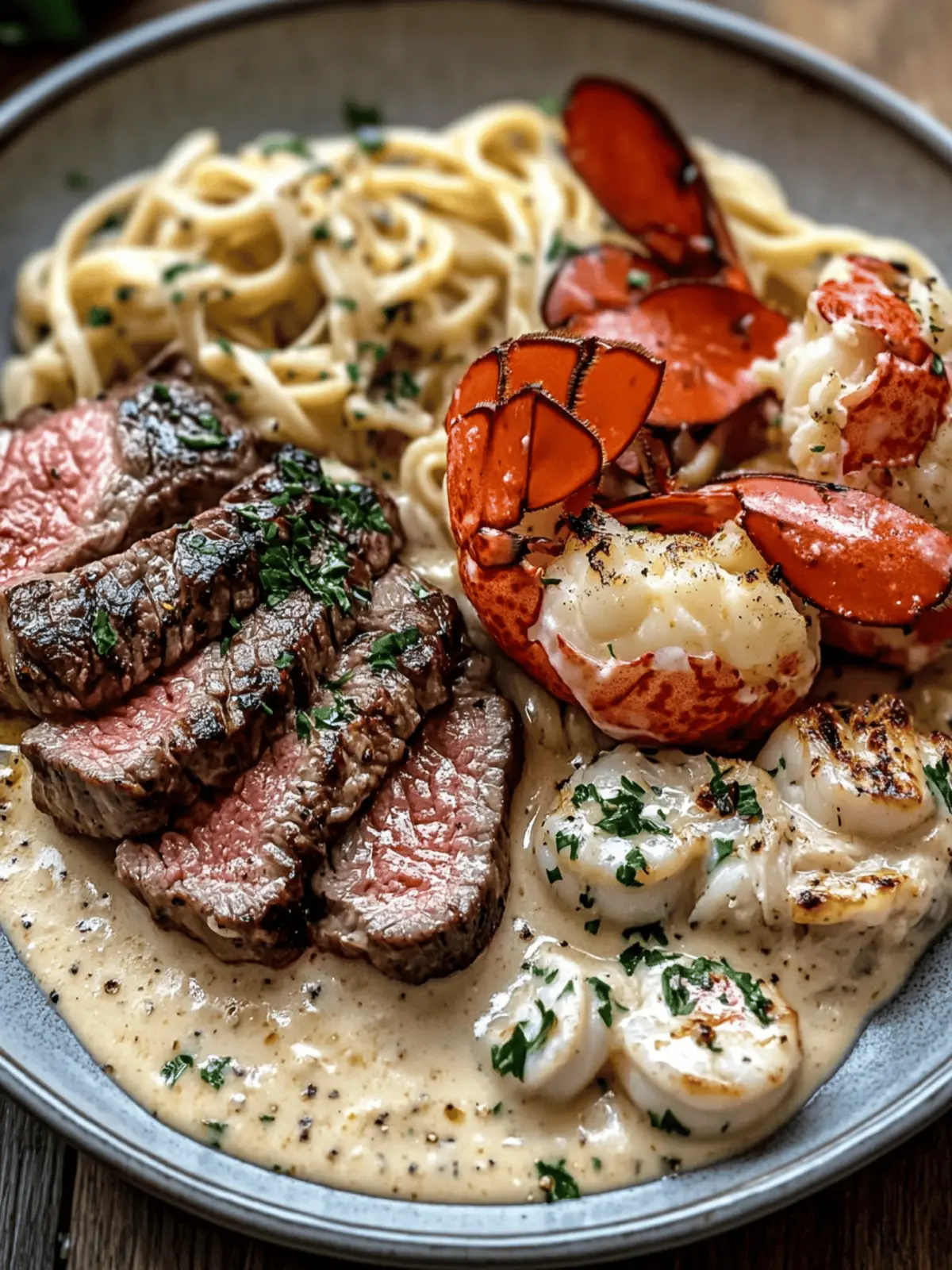 Indulge in Steak and Lobster Alfredo for a Cozy Night In 2 Steak and Lobster Alfredo