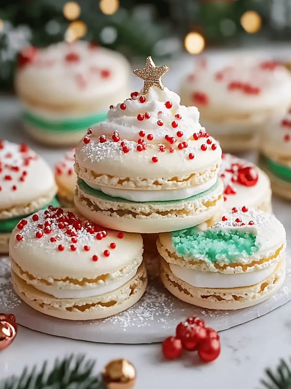 Delightful Christmas Tree Cake Macarons for Festive Fun 3 Christmas Tree Cake Macarons
