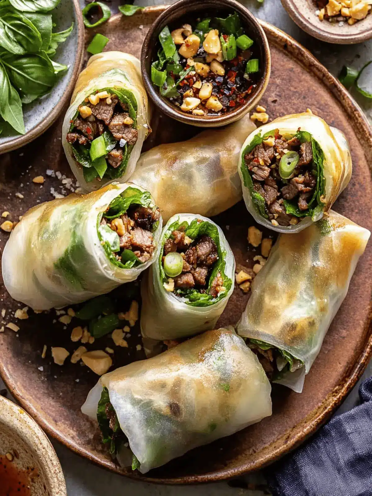 20 Minute Thai Basil Beef Rolls: Quick & Flavorful Delight 2 Thai Basil Beef Rolls