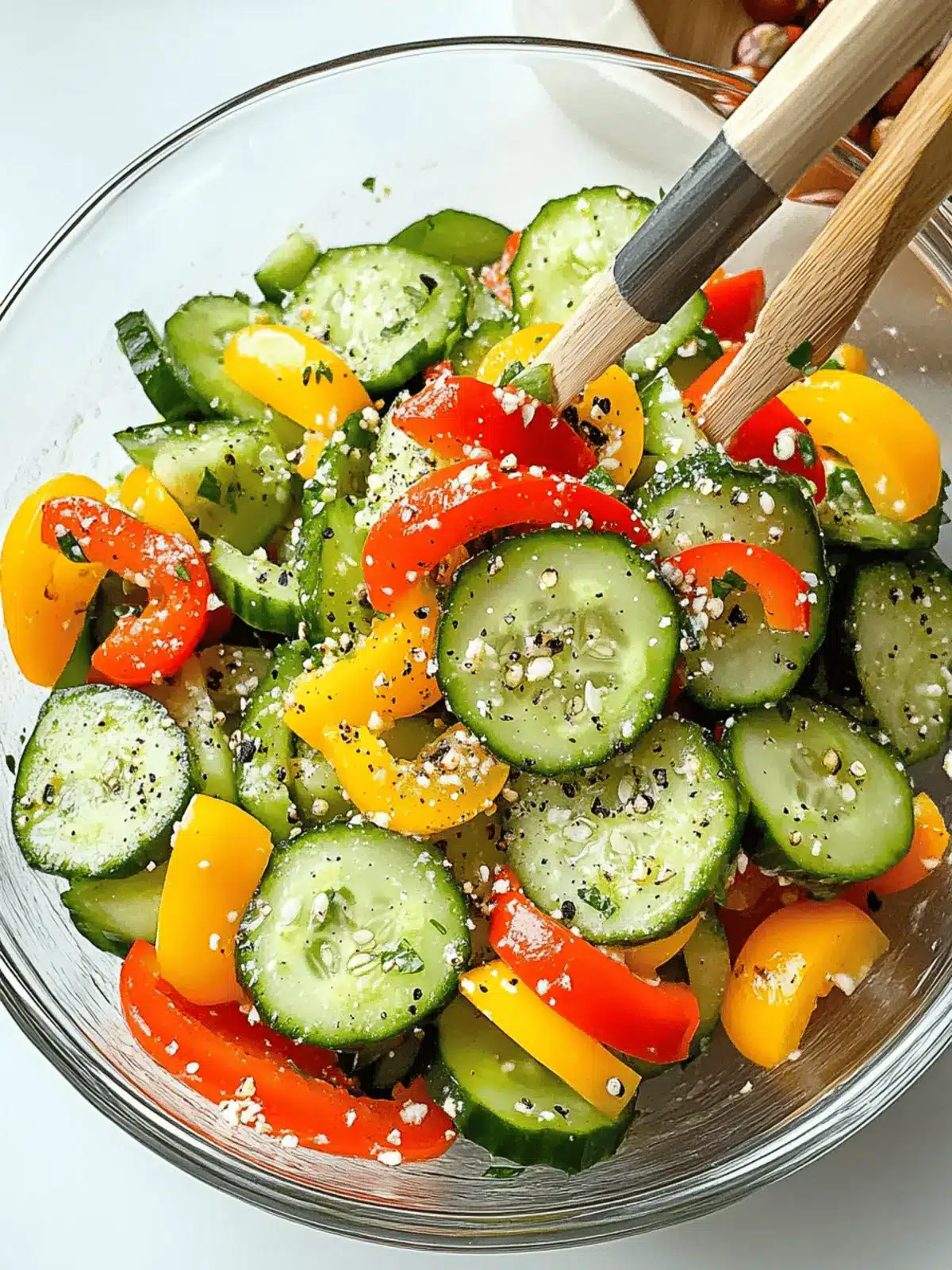 Crispy Cucumber Sweet Pepper Salad with Zesty Ginger Twist 4 Cucumber Sweet Pepper Salad
