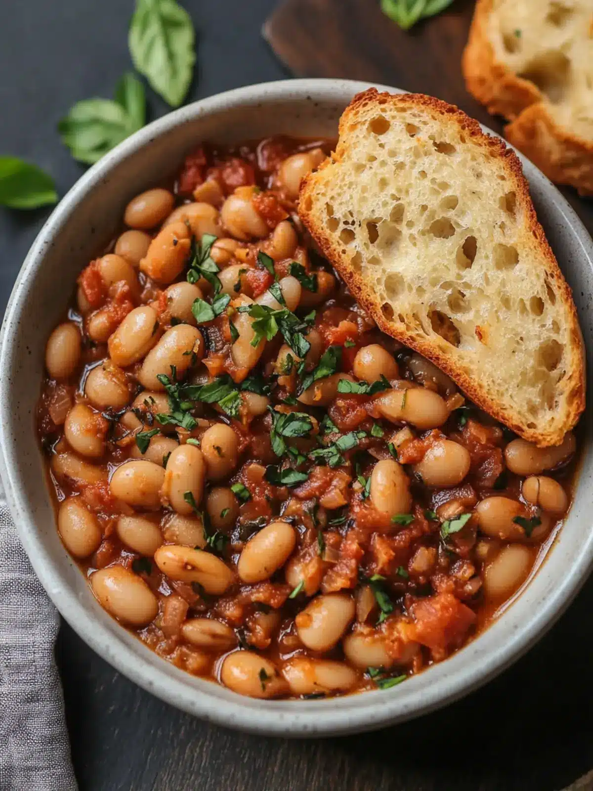 Creamy Puttanesca Beans with Garlic Bread: A Savory Delight 4 Puttanesca Beans with Garlic Bread