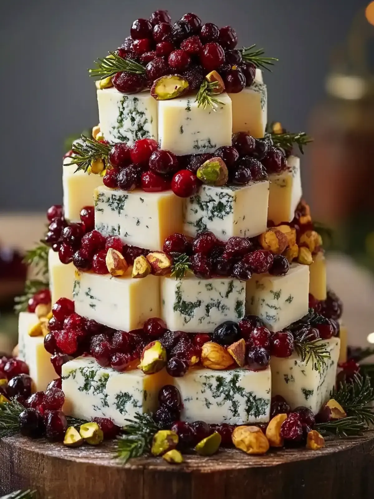 Holiday Cheese Tree with Cranberry & Pistachio Garland Recipe Delight 2 Holiday Cheese Tree with Cranberry & Pistachio Garland Recipe