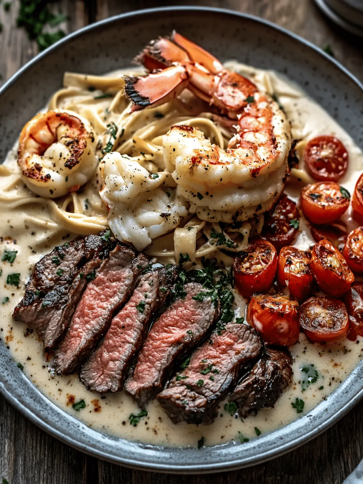 Indulge in Steak and Lobster Alfredo for a Cozy Night In 3 Steak and Lobster Alfredo