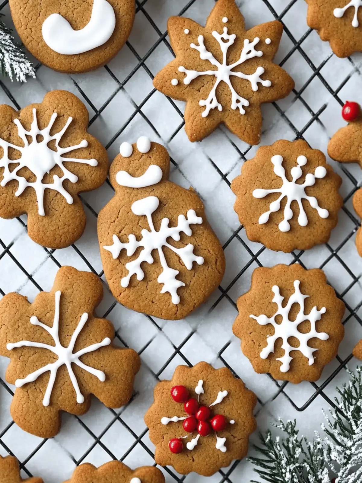 Soft Gingerbread Cookies with Royal Icing for Holiday Cheer 4 Gingerbread Cookies with Royal Icing