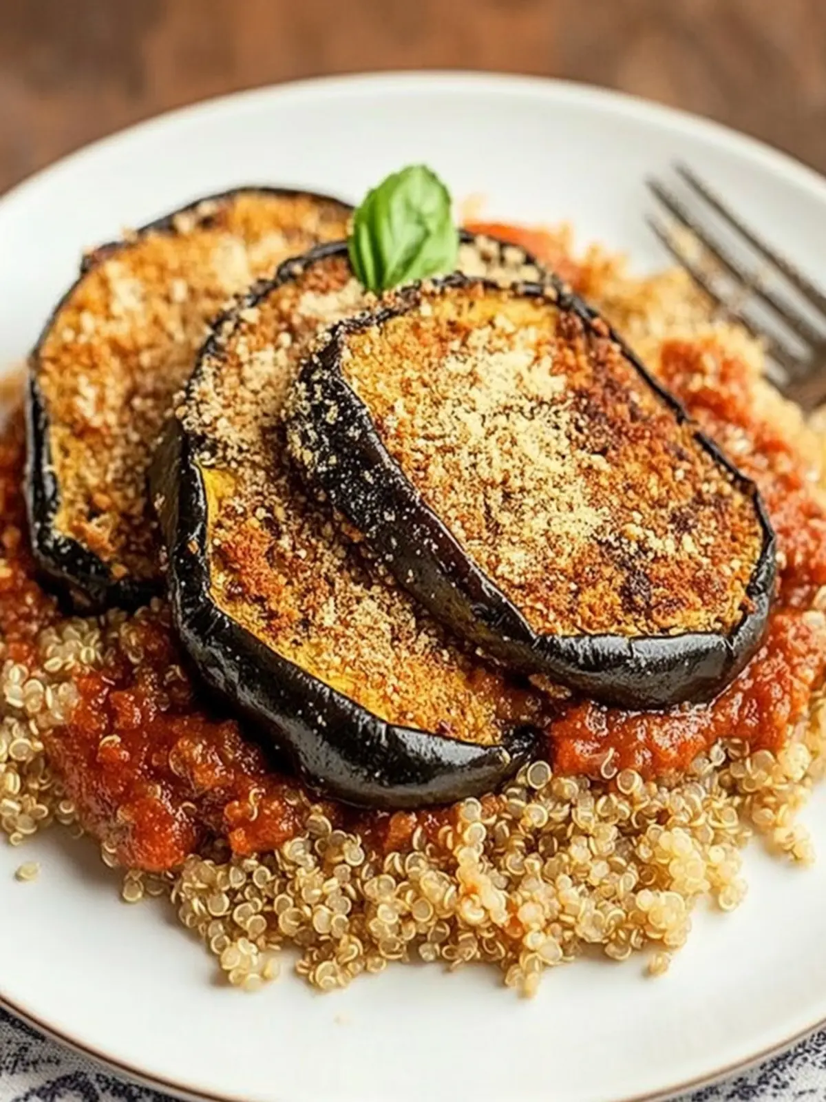 Delicious Easy Vegan Eggplant Parmesan Over Quinoa Tonight 3 Easy Vegan Eggplant Parmesan Over Quinoa