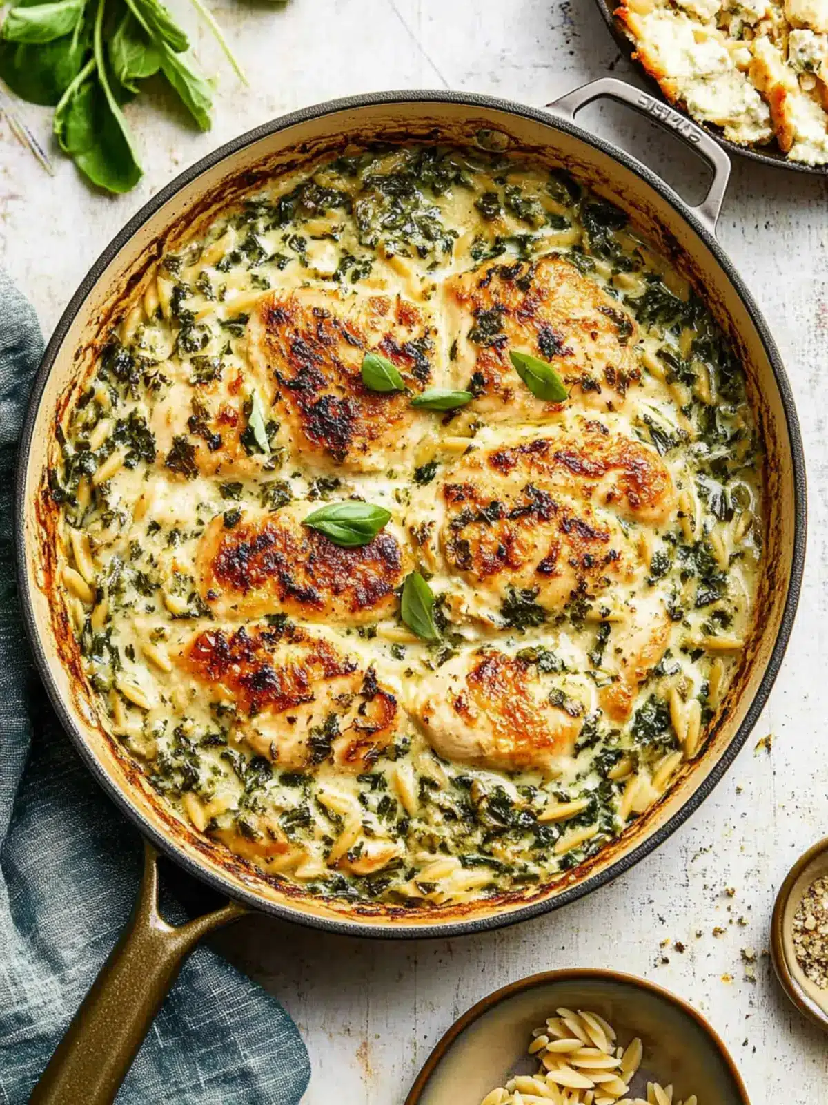 Creamy Ricotta Chicken and Orzo Skillet in 30 Minutes 3 Creamy Ricotta Chicken and Orzo Skillet