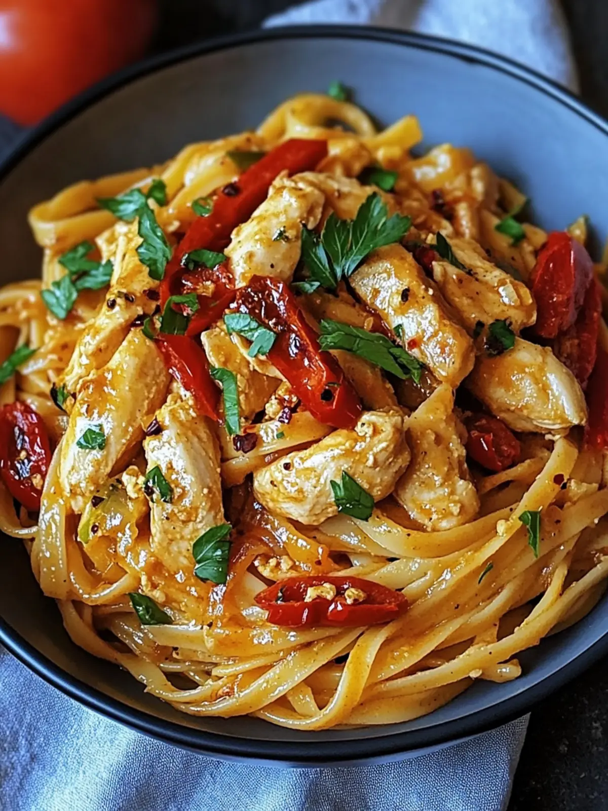Cowboy Butter Chicken Linguine with Roasted Red Peppers Bliss 4 Cowboy Butter Chicken Linguine with Roasted Red Peppers