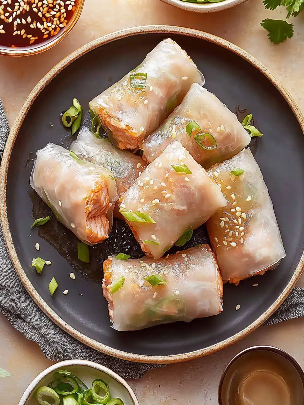 Savory Air Fryer Salmon Rice Paper Wraps in 30 Minutes! 3 Air Fryer Salmon Rice Paper Wraps
