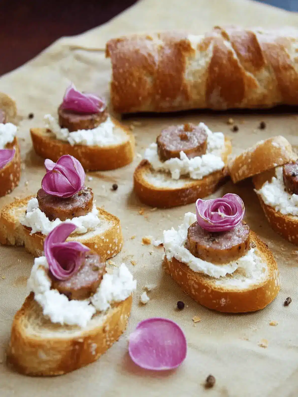 Sausage and Goat Cheese Crostini for Effortless Entertaining 2 Sausage and Goat Cheese Crostini
