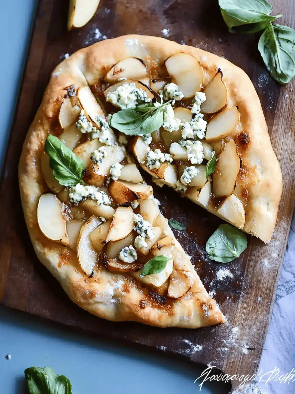 Delicious Pear and Gorgonzola Flatbread Ready in 15 Minutes 2 Pear and Gorgonzola Flatbread