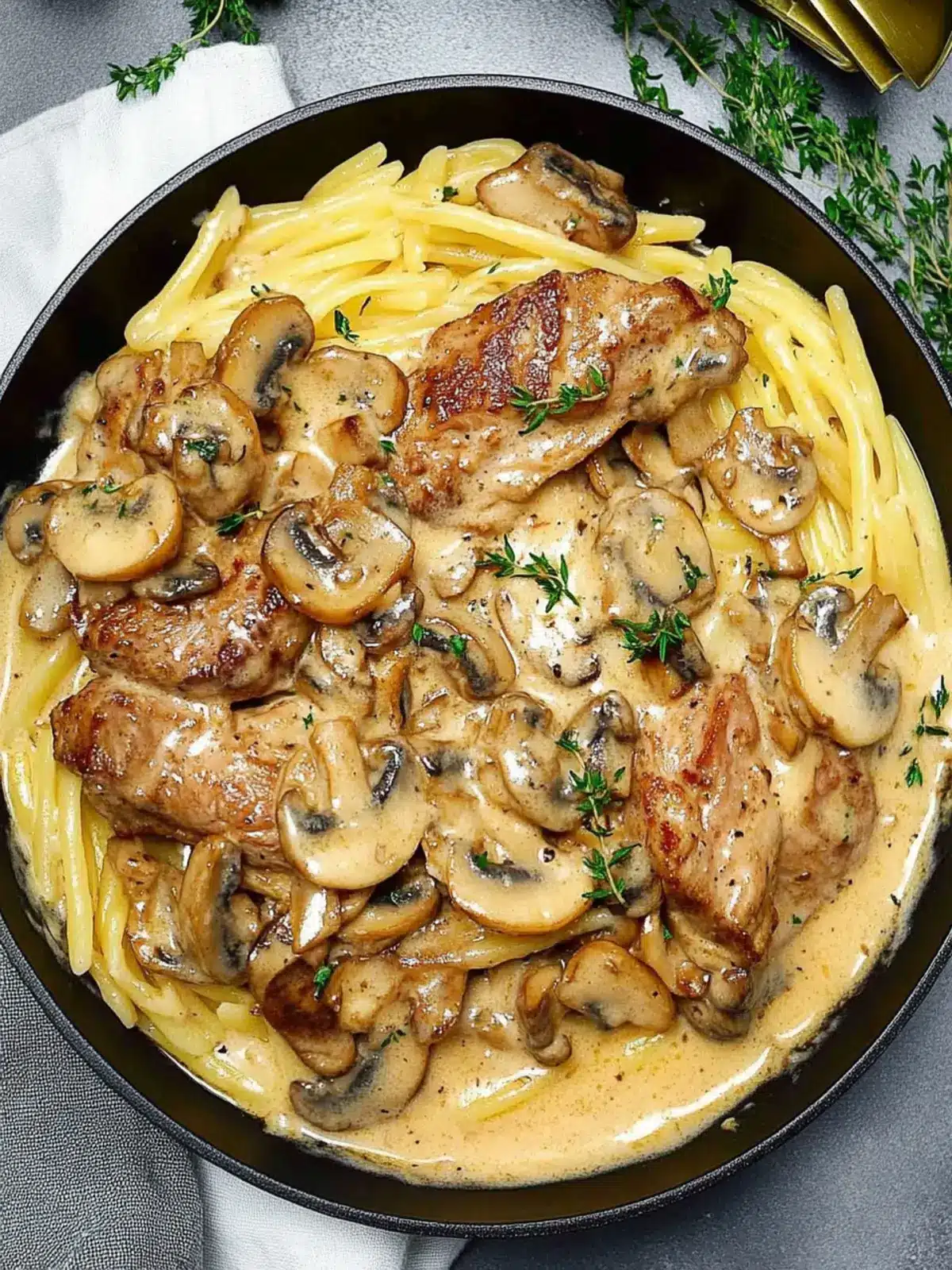 Pork Tenderloin in Creamy Mushroom Sauce and Pasta Bliss 4 Pork Tenderloin in Creamy Mushroom Sauce and Pasta