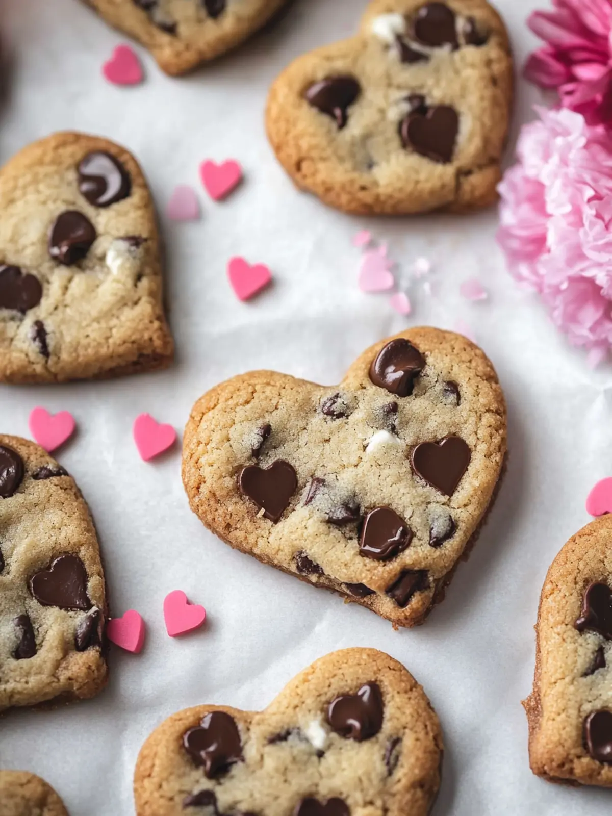 Heart Shaped Chocolate Chip Cookies in Under 30 Minutes 3 Heart Shaped Chocolate Chip Cookies