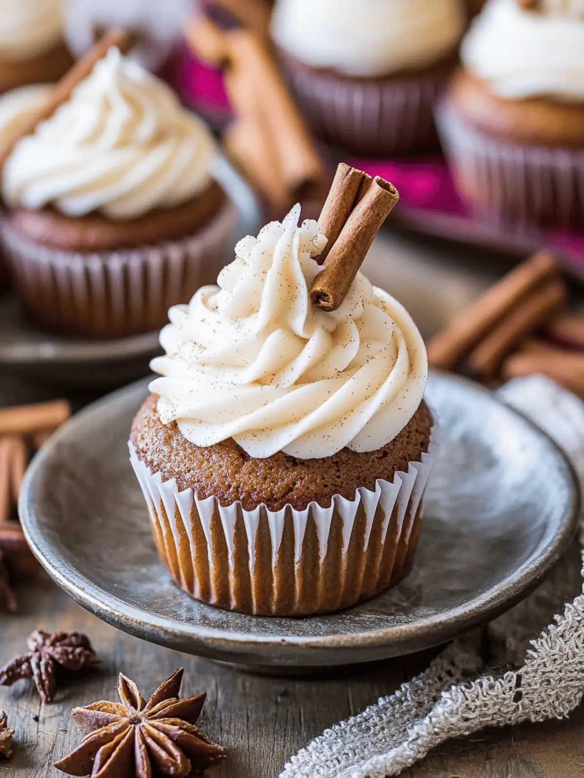 Gingerbread Cupcakes with Creamy Brown Sugar Frosting 3 Gingerbread Cupcakes