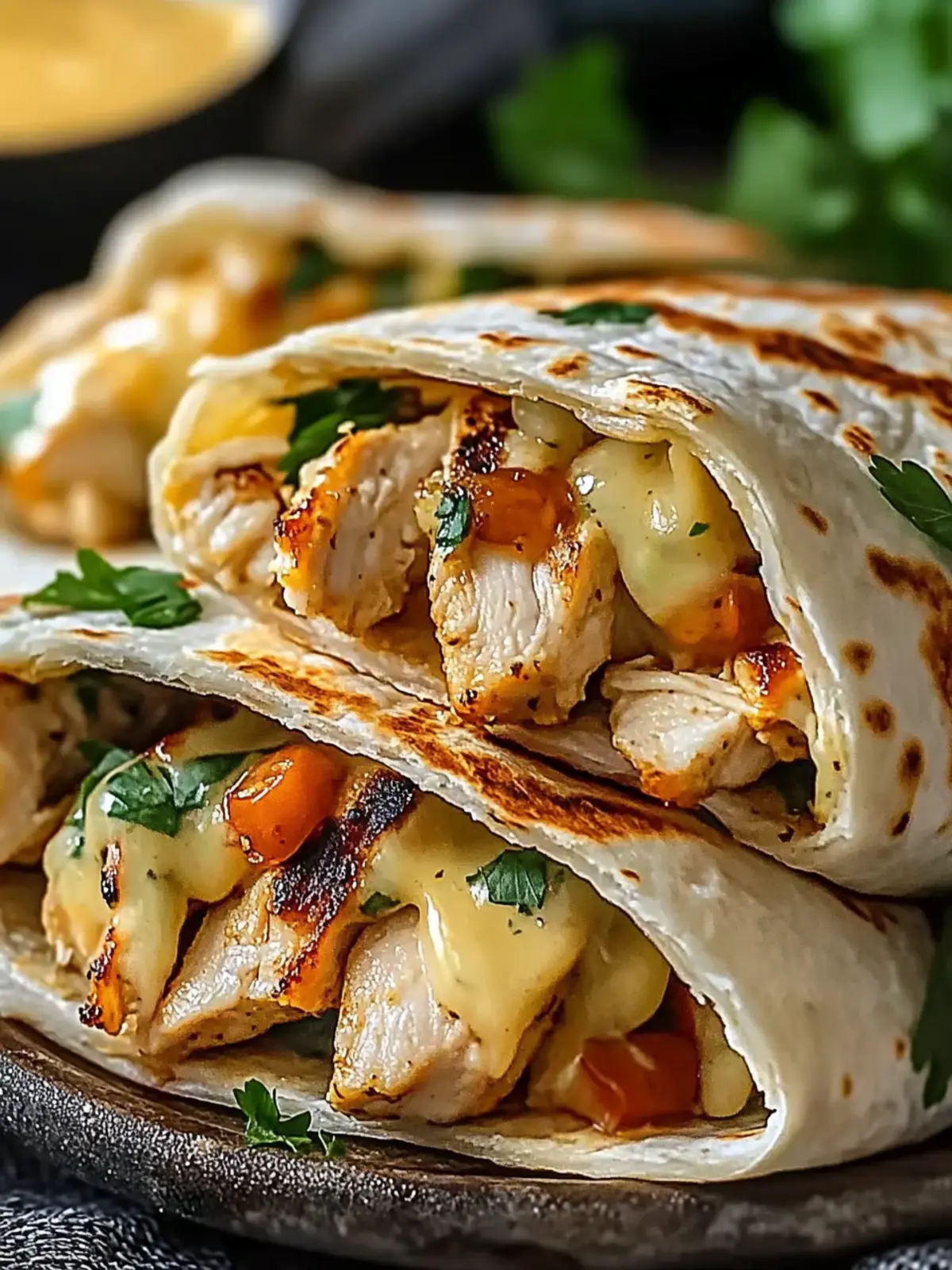 Cheesy Garlic Chicken Wraps Quick Skillet or Air Fryer Delight 3 Cheesy Garlic Chicken Wraps Quick Skillet or Air Fryer