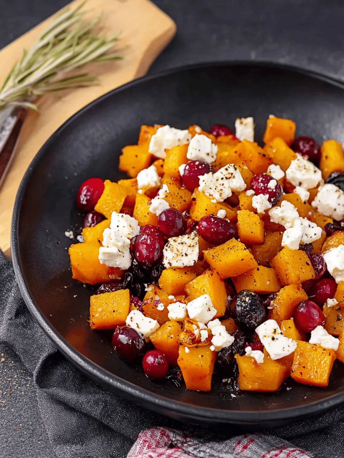 Roasted Butternut Squash with Cranberries and Feta Bliss Recipe 2 Roasted Butternut Squash with Cranberries and Feta Bliss