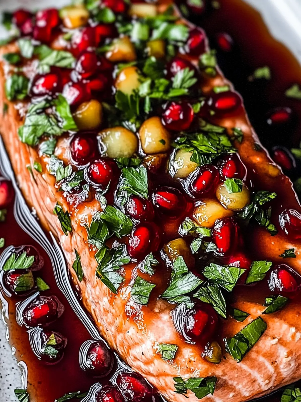 Delicious Christmas Salmon with Pomegranate Glaze Recipe 3 Christmas Salmon with Pomegranate Glaze