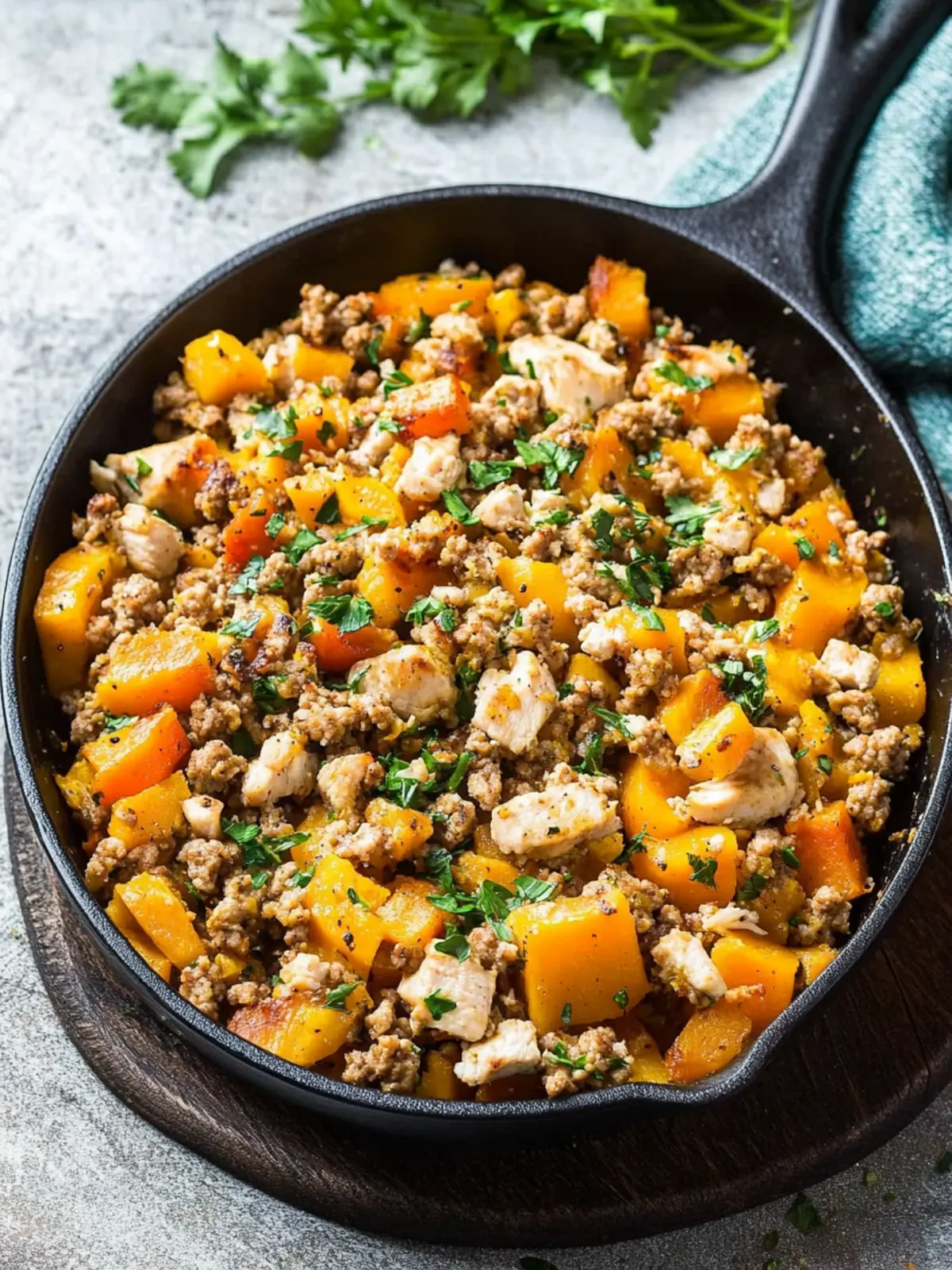 Healthy One-Pan Roasted Butternut Squash With Ground Turkey 4 Roasted Butternut Squash With Ground Turkey