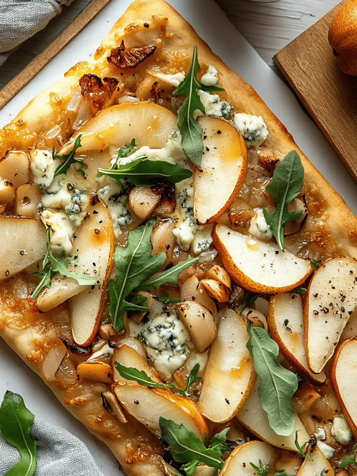 Delicious Caramelized Pear and Gorgonzola Flatbread Recipe 3 Caramelized Pear and Gorgonzola Flatbread
