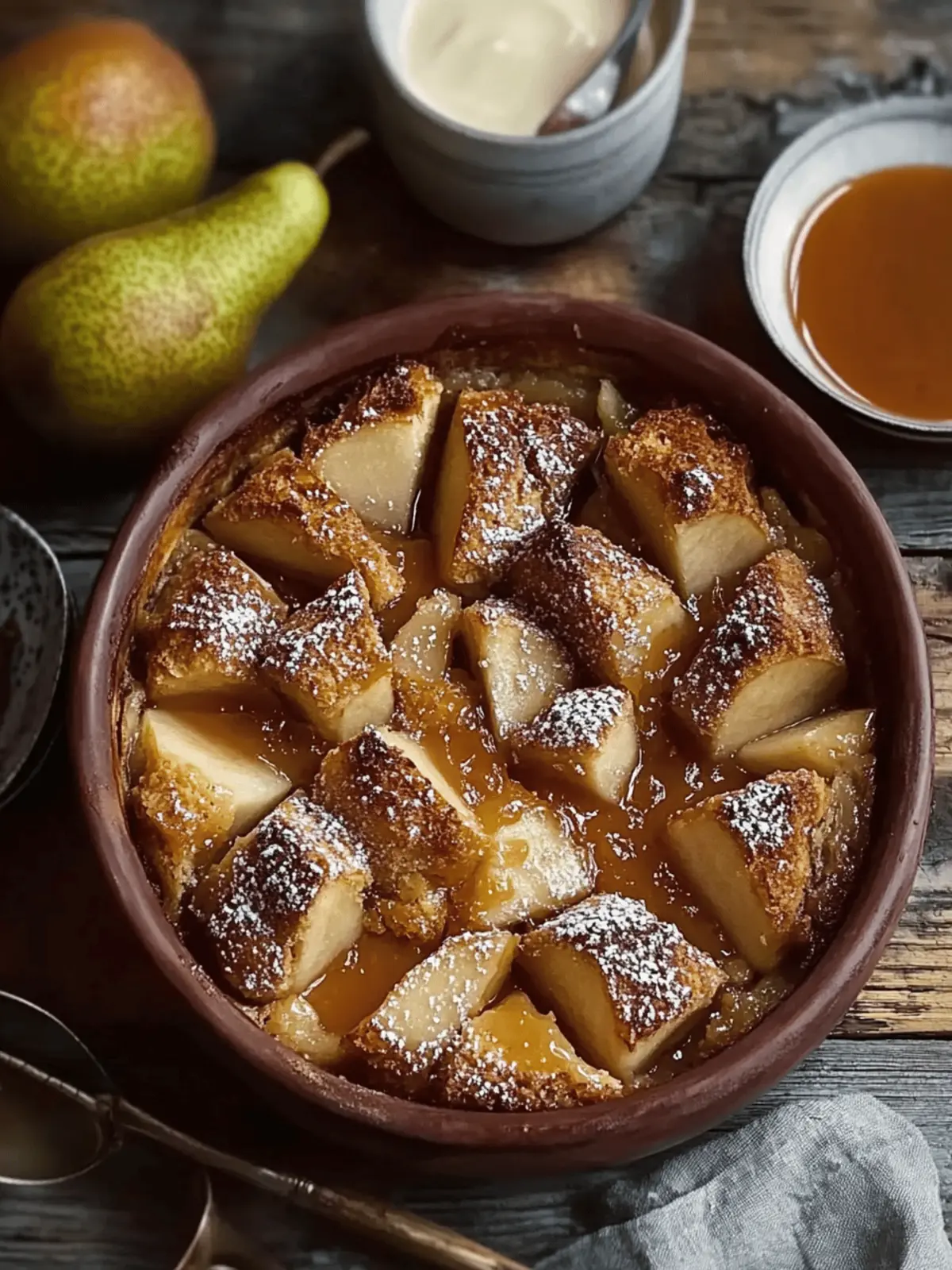 Delightful Pear Bread Pudding with Orange Cardamom Caramel Sauce 3 Pear Bread Pudding with Orange Cardamom Caramel Sauce