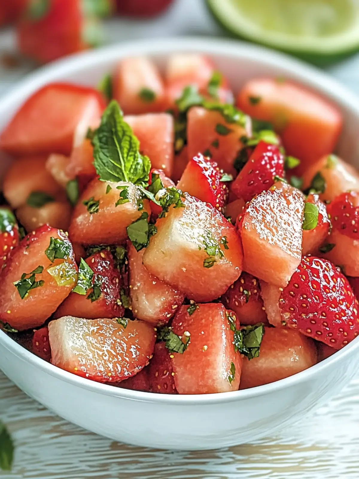 Strawberry Watermelon Salad with Refreshing Honey for Summer Enjoyment 2 Strawberry Watermelon Salad with Refreshing Honey