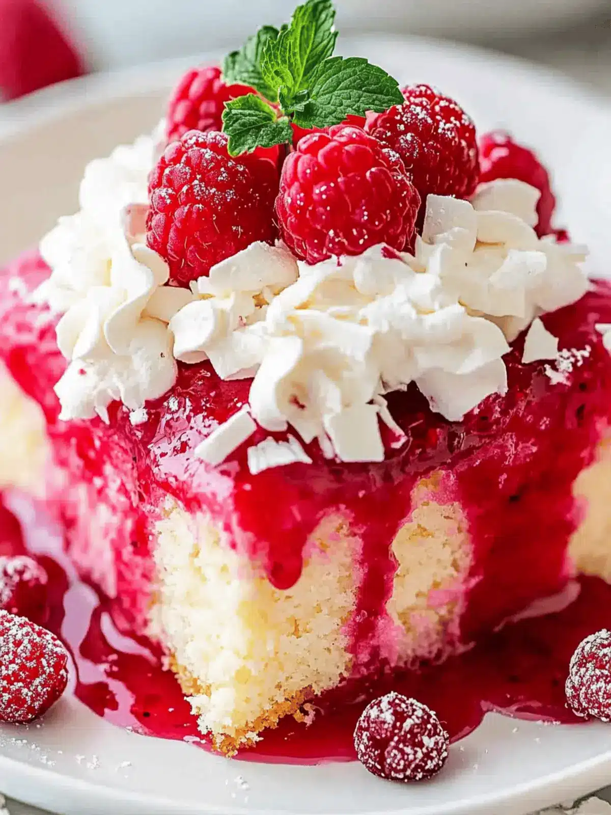 Decadent Raspberry Zinger Poke Cake for Sweet Summer Bliss 4 Raspberry Zinger Poke Cake
