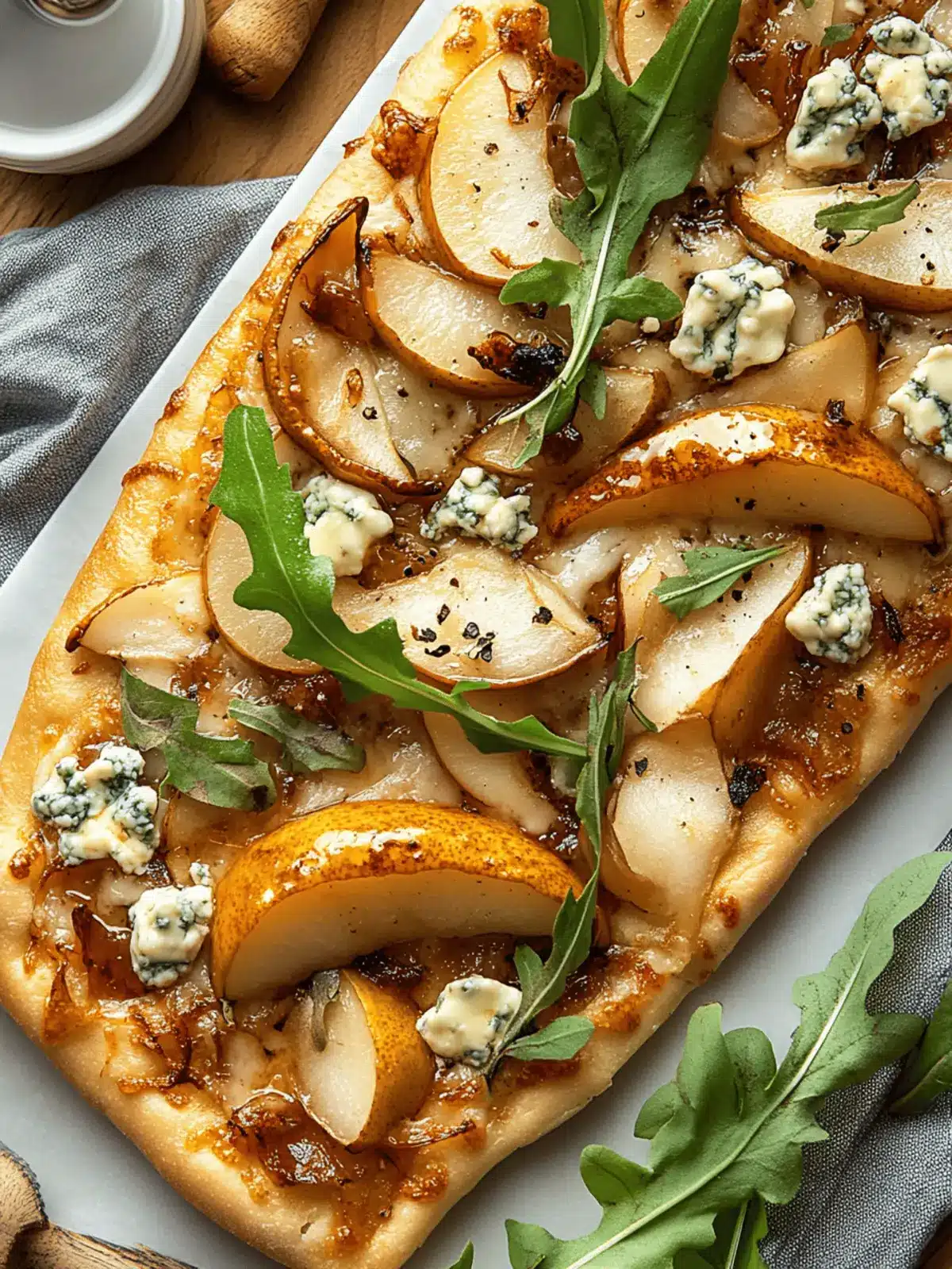 Delicious Caramelized Pear and Gorgonzola Flatbread Recipe 4 Caramelized Pear and Gorgonzola Flatbread