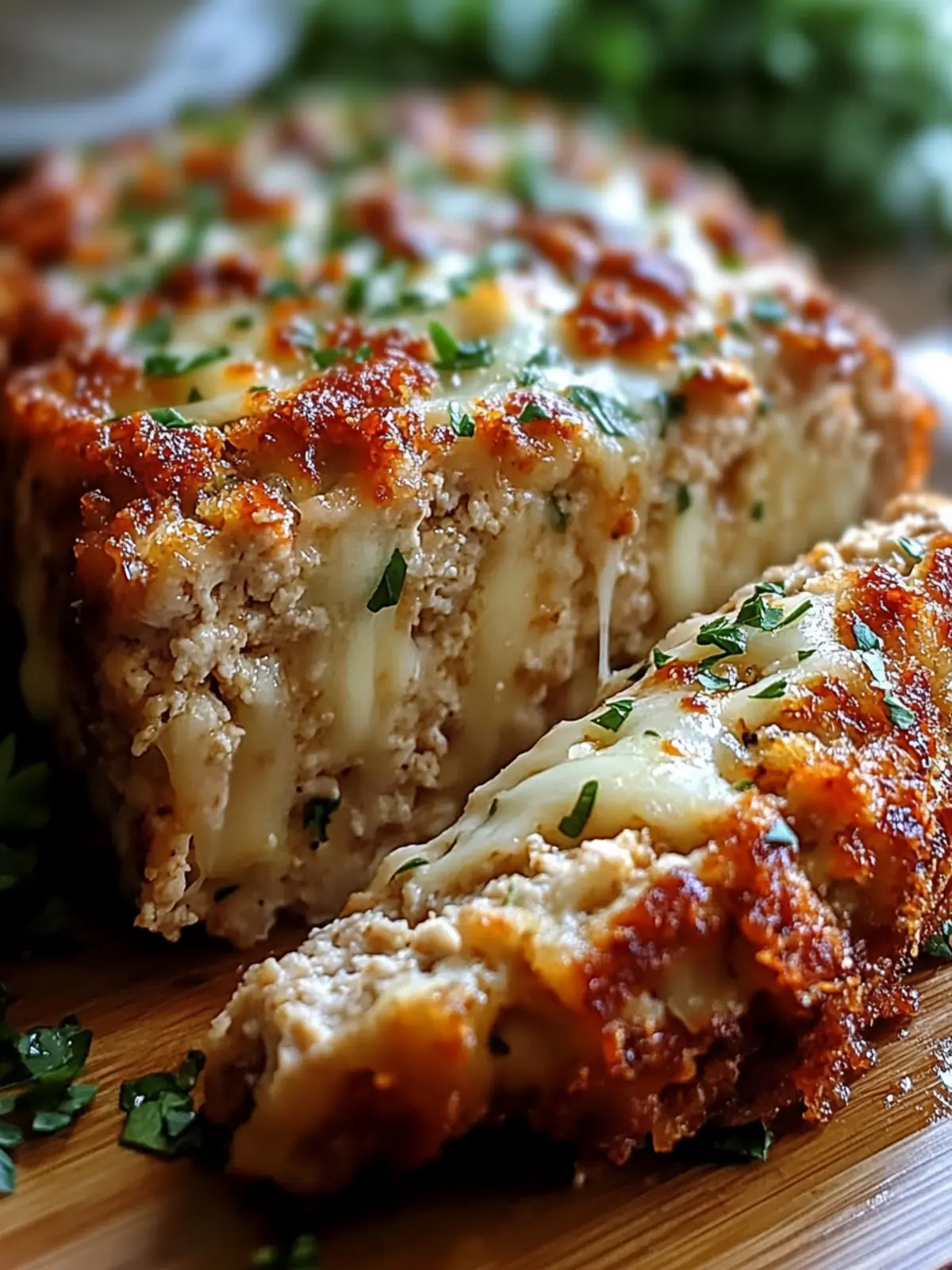 Parmesan Chicken Meatloaf with Gooey Cheese Center Delight 3 Parmesan Chicken Meatloaf with Gooey Cheese Center