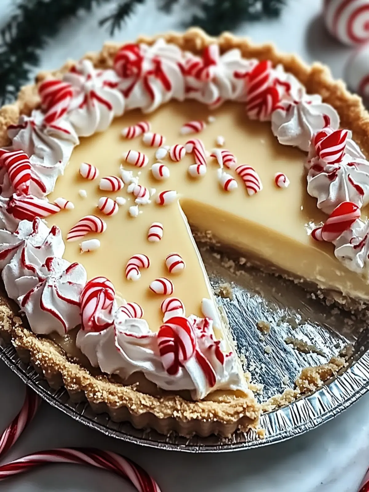 Delicious White Chocolate Candy Cane Pie for Festive Cheer 4 White Chocolate Candy Cane Pie