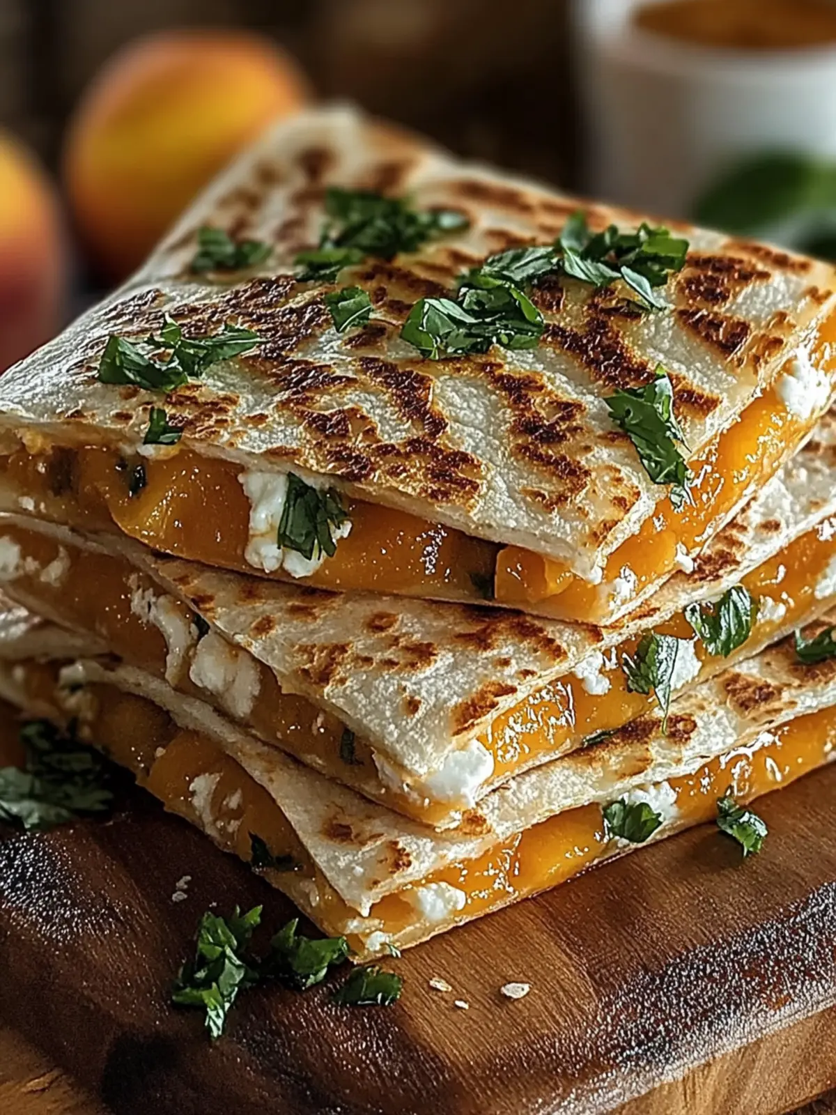Delicious Sweet & Savory Peach Quesadillas in 30 Minutes 3 Sweet & Savory Peach Quesadillas