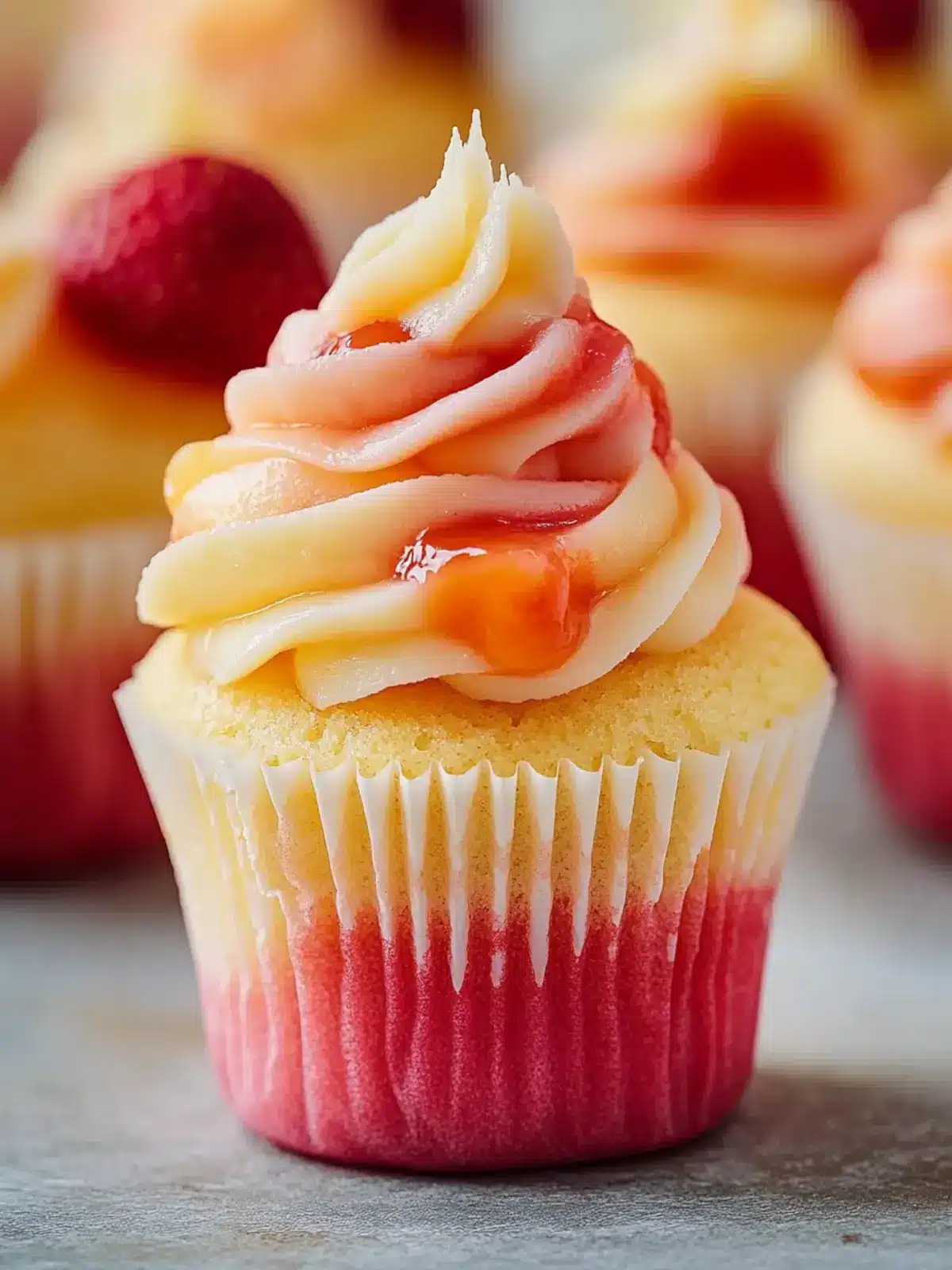 Mango Strawberry Sunset Cupcakes for a Tropical Sweet Escape 3 Mango Strawberry Sunset Cupcakes
