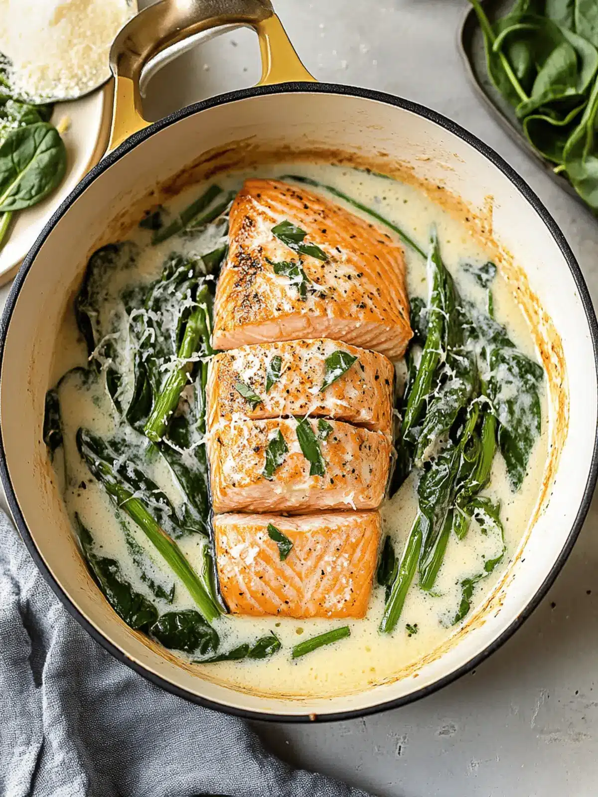 Indulge in Salmon Florentine with Spinach and Asparagus Delight 2 Salmon Florentine with Spinach and Asparagus