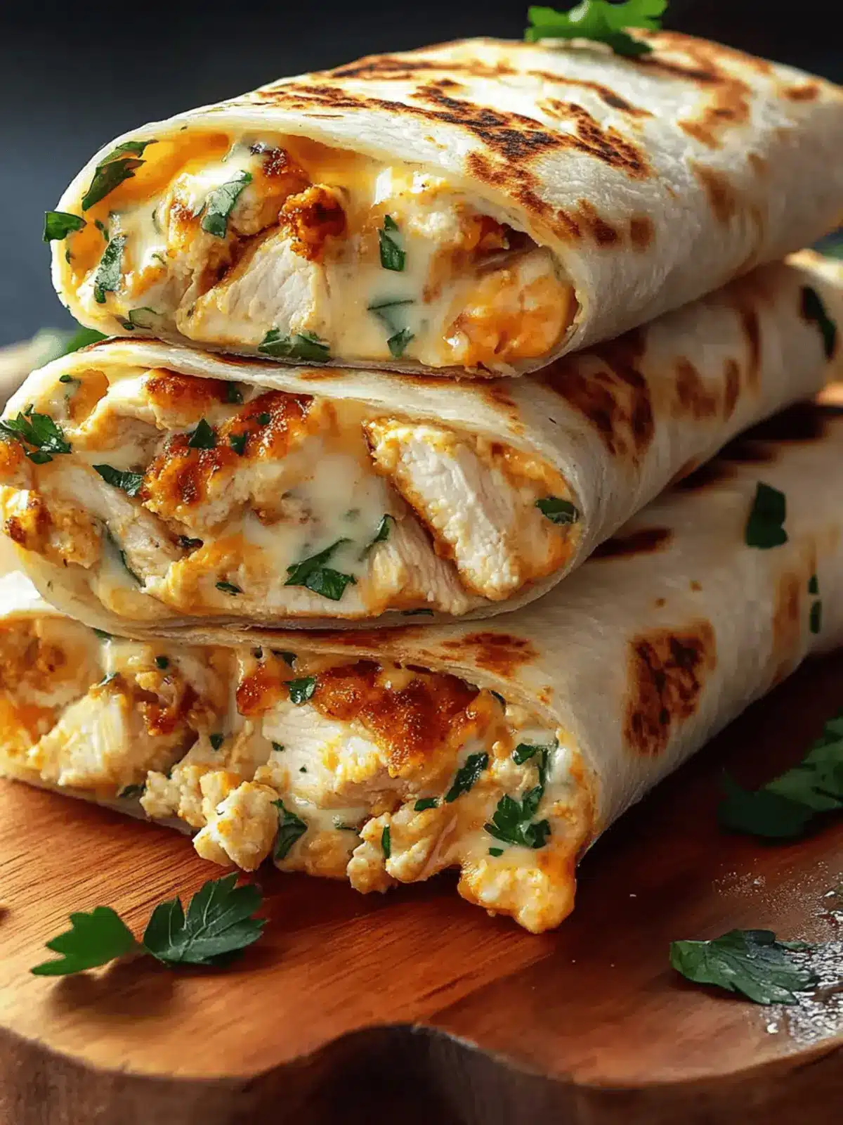 Melt-in-Your-Mouth Ooey-Gooey Cheesy Garlic Chicken Wraps 3 Ooey-Gooey Cheesy Garlic Chicken Wraps