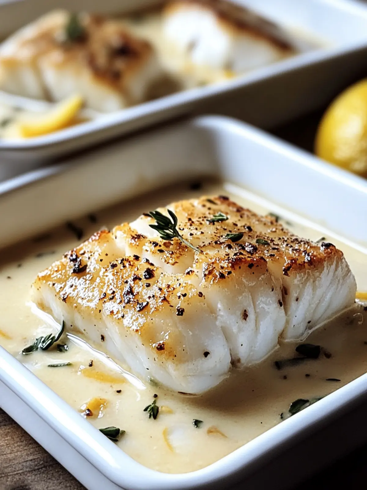 Baked Cod in Coconut Lemon Cream Sauce for a Tropical Night In 4 Baked Cod in Coconut Lemon Cream Sauce