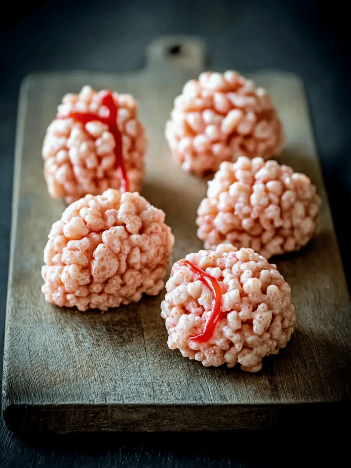 Marshmallow Rice Krispies Halloween Brains for Spooky Fun 4 Marshmallow Rice Krispies Halloween Brains
