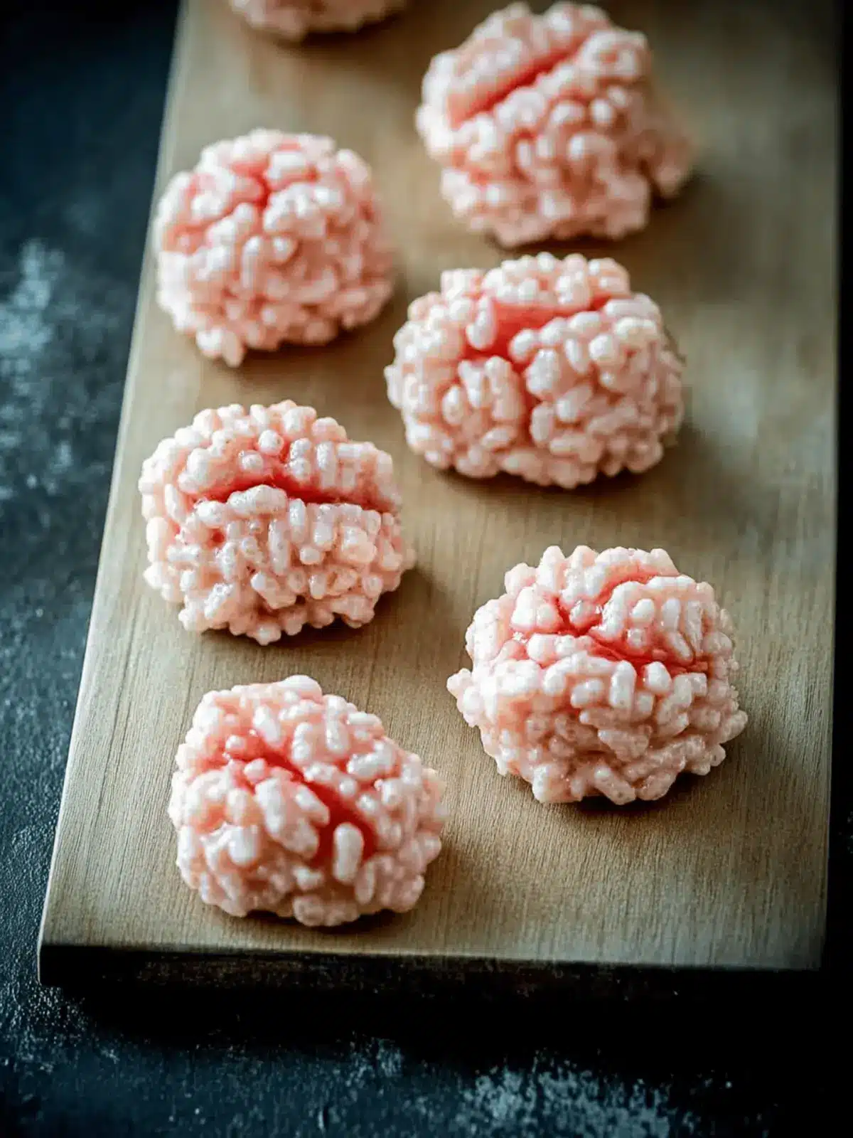Marshmallow Rice Krispies Halloween Brains for Spooky Fun 3 Marshmallow Rice Krispies Halloween Brains
