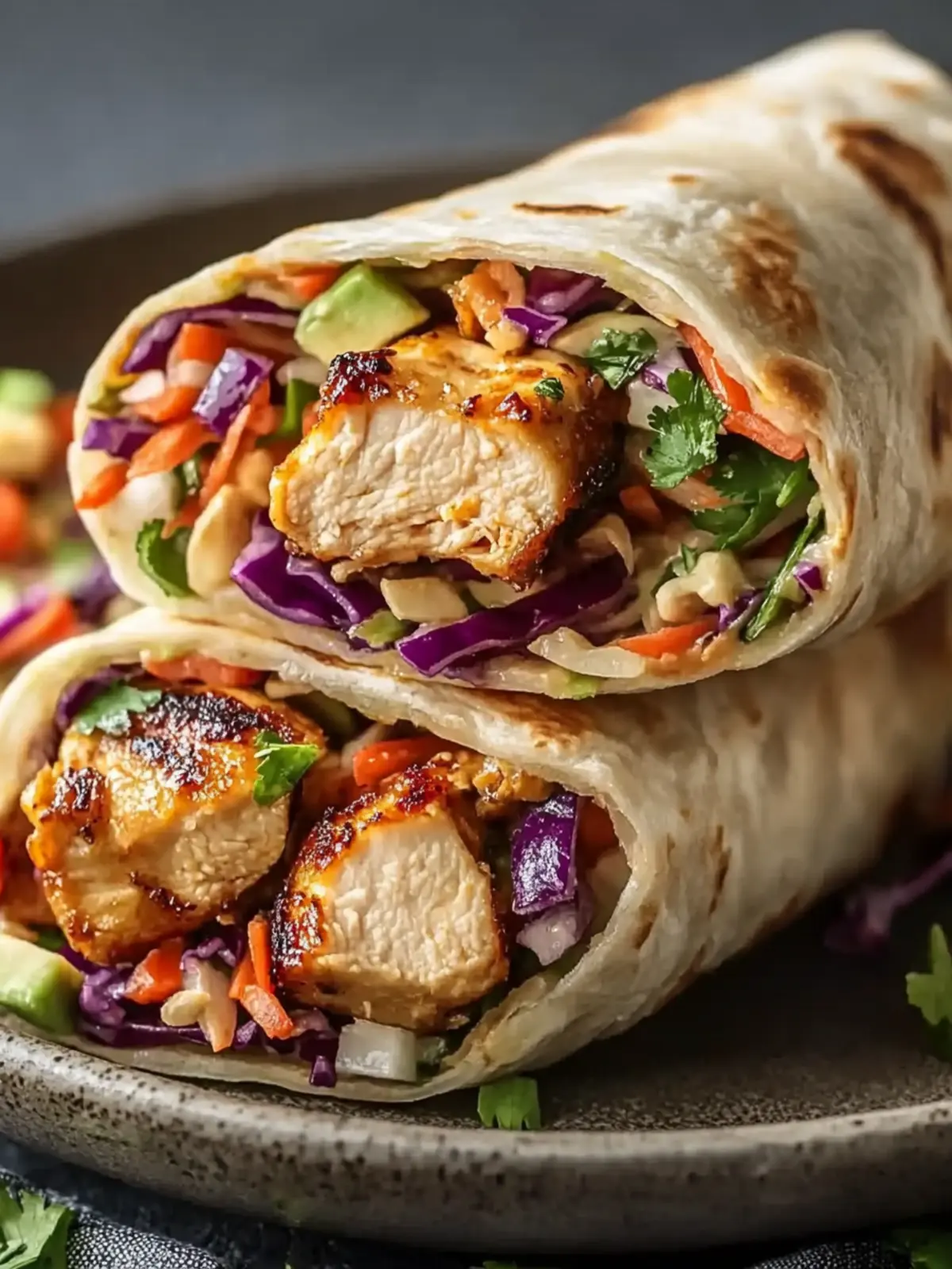 Delicious Thai Chicken Wrap with Crunchy Asian Slaw Magic 4 Thai Chicken Wrap with Crunchy Asian Slaw