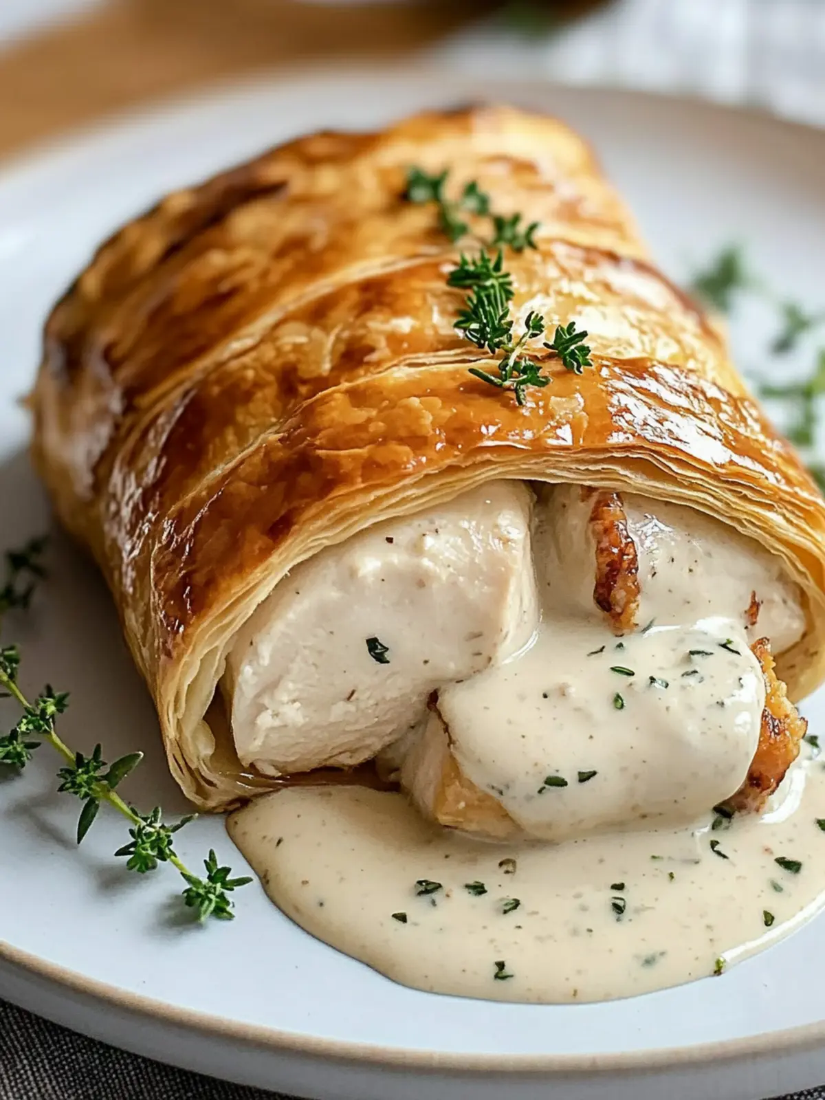 Irresistible Chicken Wellington with Dijon Cream Sauce Delight 2 Chicken Wellington with Dijon Cream Sauce