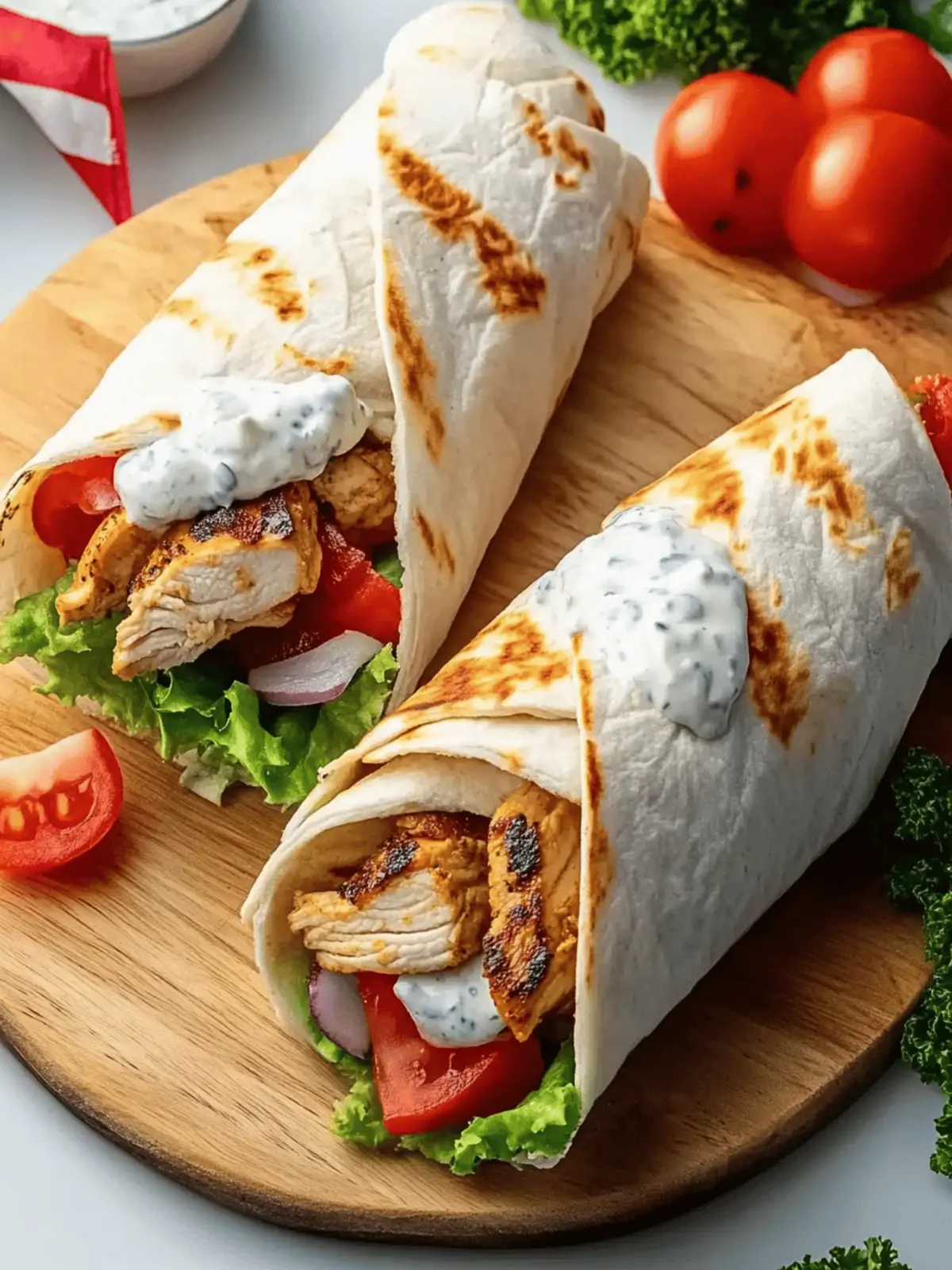 Delicious Chicken Shawarma Wraps with Yogurt Sauce Recipe 2 Chicken Shawarma Wraps with Yogurt Sauce Recipe