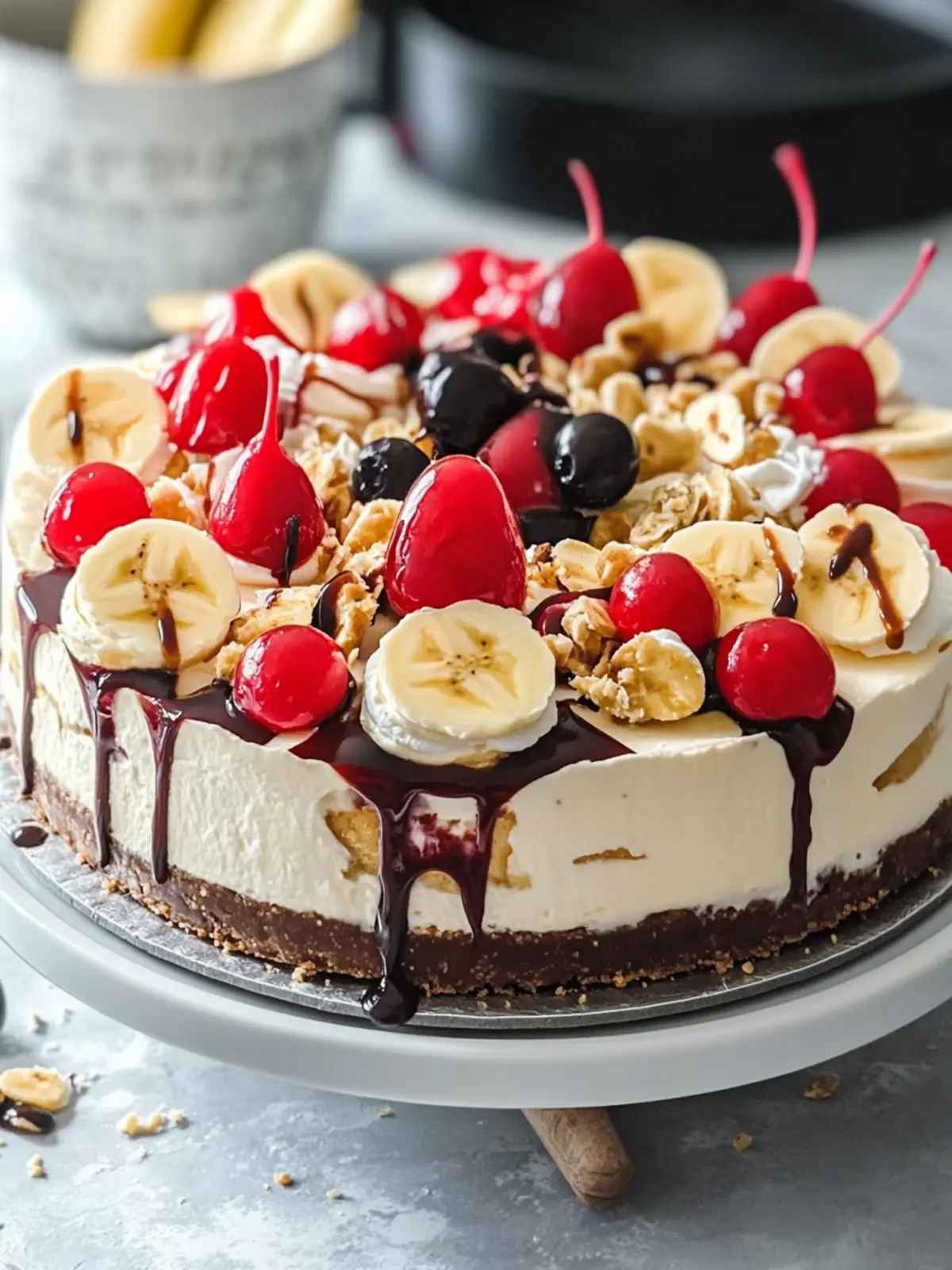 No Bake Banana Split Cheesecake: The Ultimate Summer Treat 4 No Bake Banana Split Cheesecake