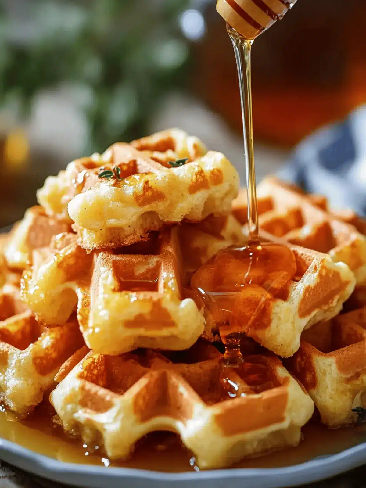 Cornbread Waffle Bites with Smoked Gouda and Honey Delight 2 Cornbread Waffle Bites with Smoked Gouda and Honey