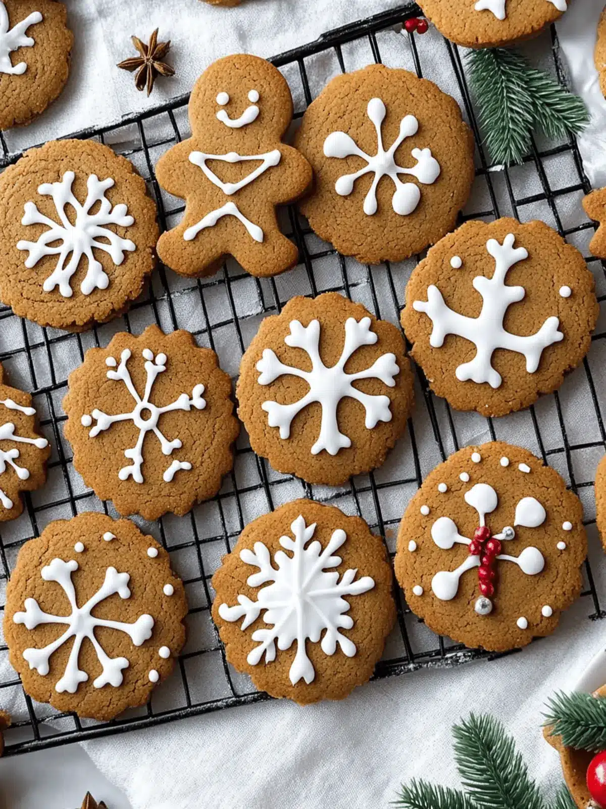 Soft Gingerbread Cookies with Royal Icing for Holiday Cheer 3 Gingerbread Cookies with Royal Icing