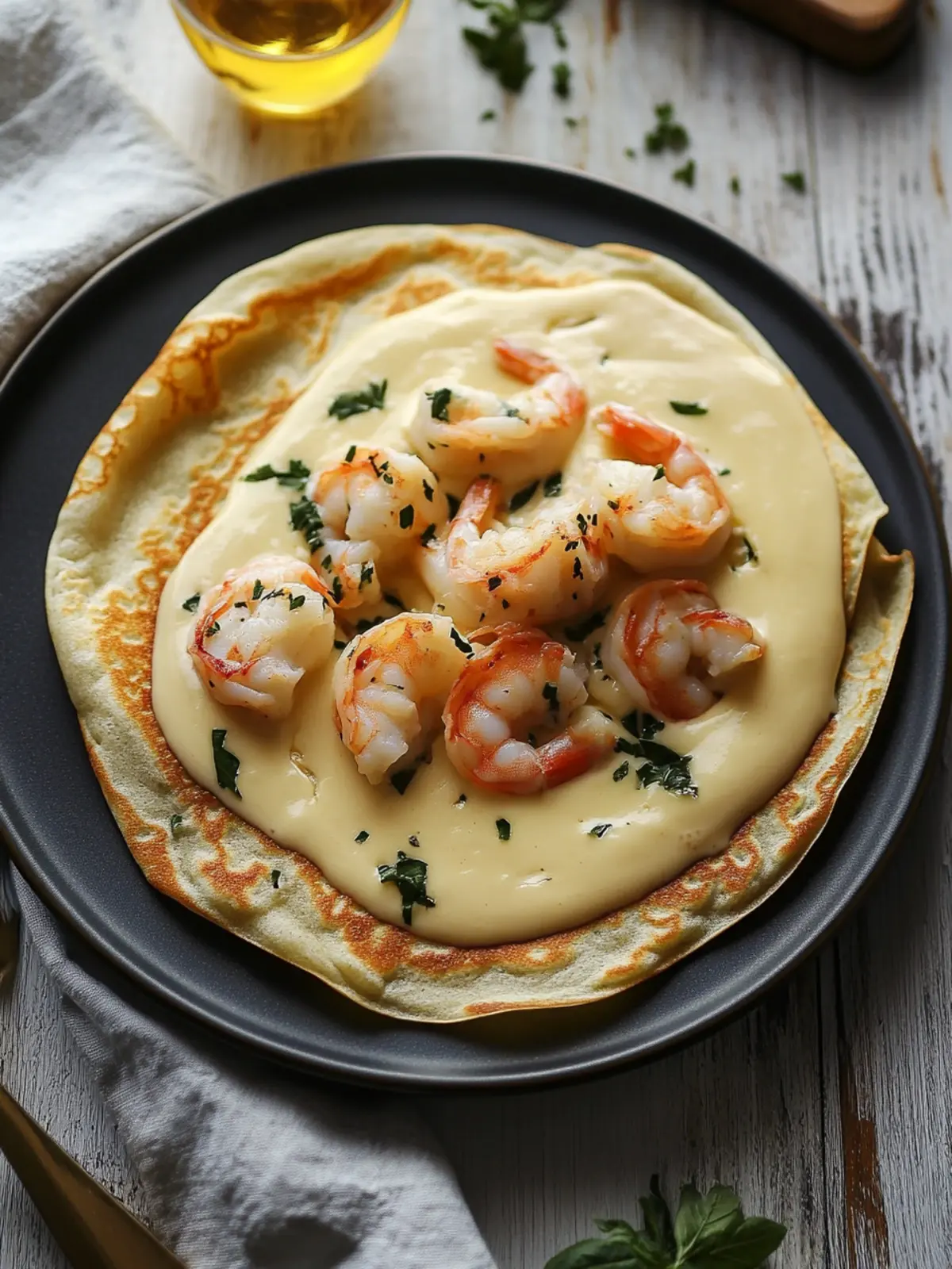 Gourmet Seafood Crepes with Homemade B chamel Sauce Delight 2 Gourmet Seafood Crepes with Homemade B chamel Sauce