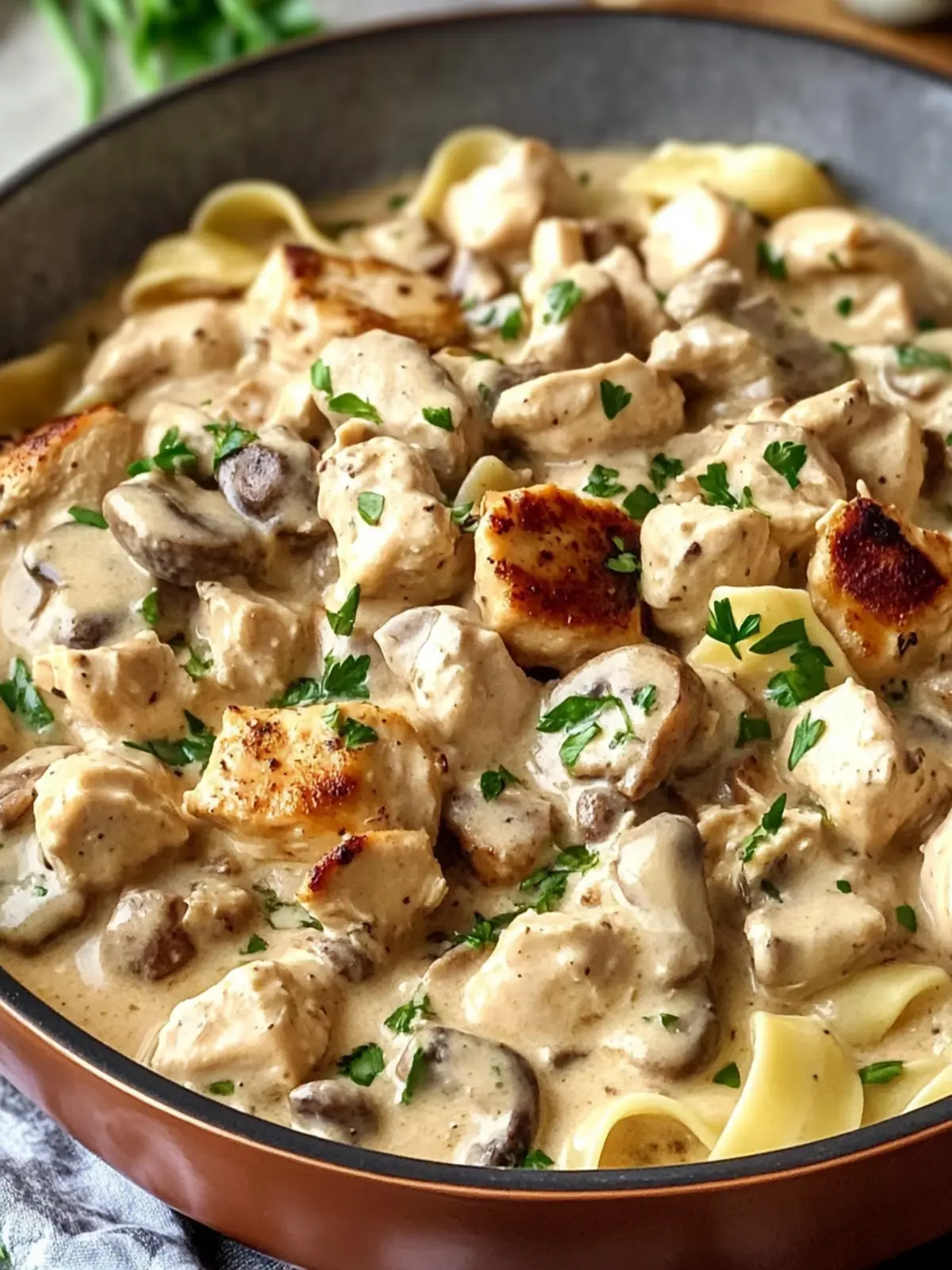 Delicious Creamy Chicken Stroganoff Recipe in One Pan 2 Creamy Chicken Stroganoff Recipe