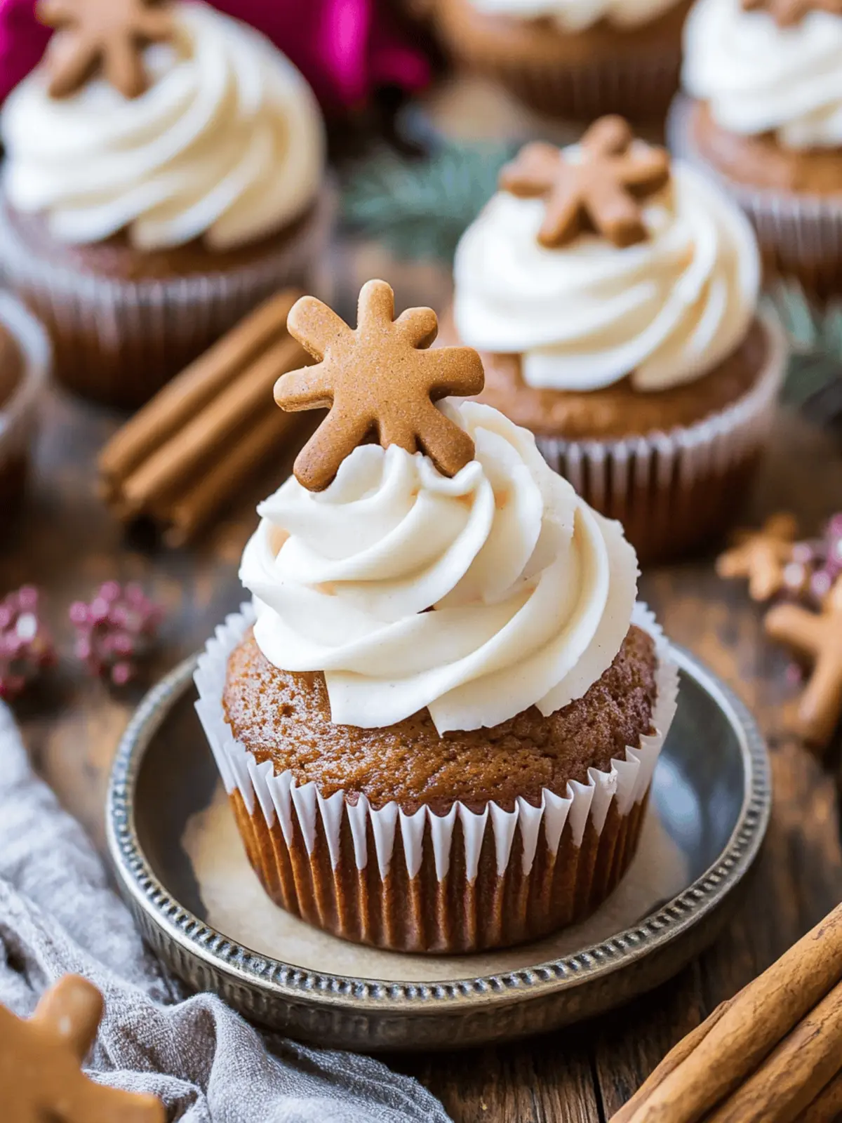 Gingerbread Cupcakes with Creamy Brown Sugar Frosting 2 Gingerbread Cupcakes