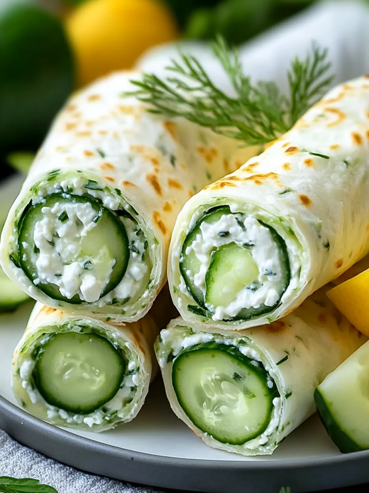 Cucumber Cottage Cheese Wraps for a Quick, Healthy Snack 4 Cucumber Cottage Cheese Wraps