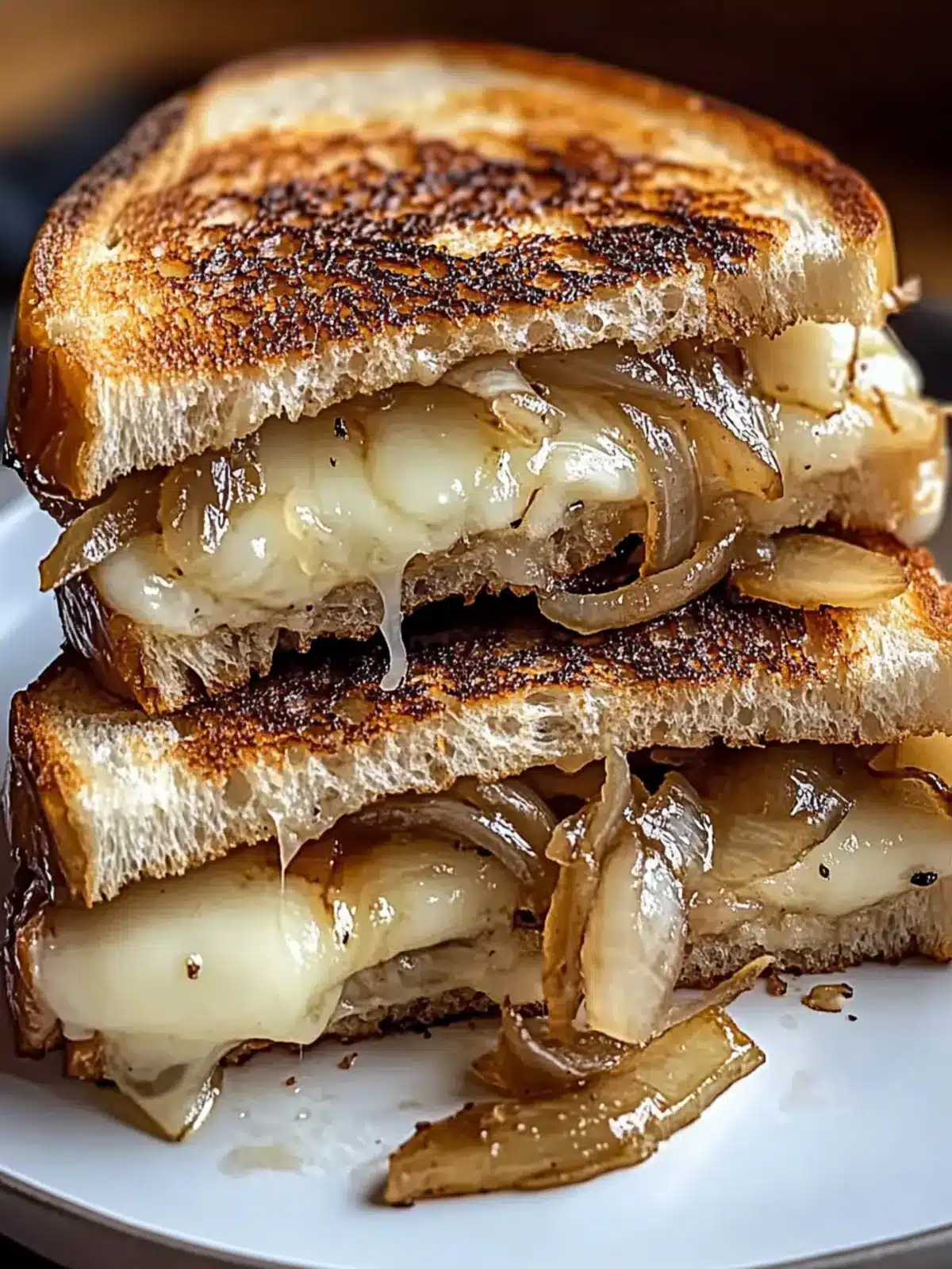 Gourmet Pear & Apple Grilled Cheese with Sweet Caramelized Onions 4 Pear & Apple Grilled Cheese with Caramelized Onions