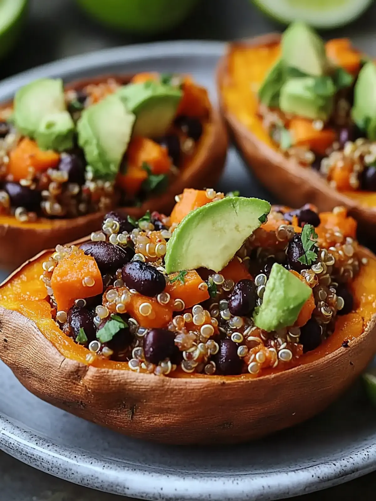 Sweet Potatoes Stuffed with Quinoa & Black Beans Bliss 4 Sweet Potatoes Stuffed with Quinoa & Black Beans
